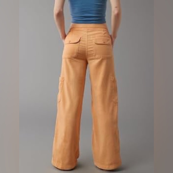 American Eagle Outfitters Orange Wide-Leg Pants - Picture 2 of 3